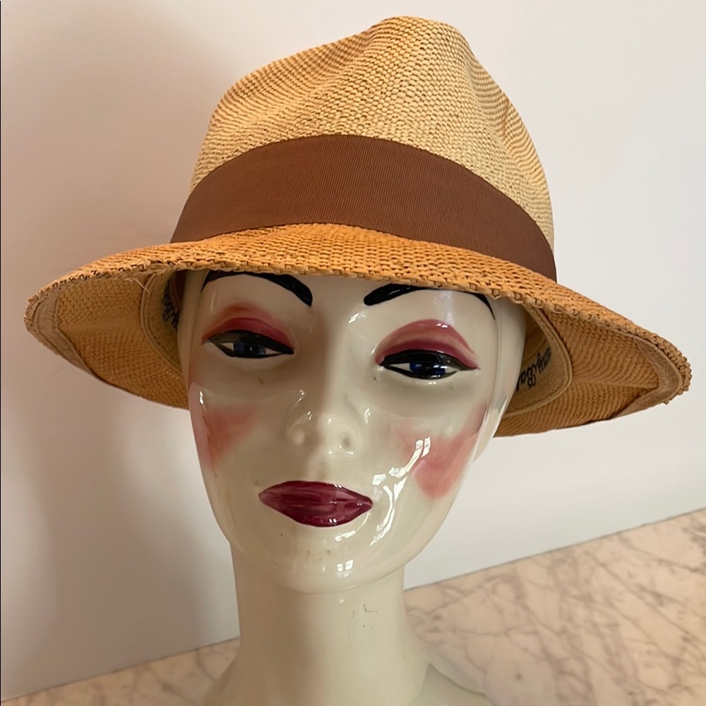 Tommy Bahama Tan Fedora with Brown Band